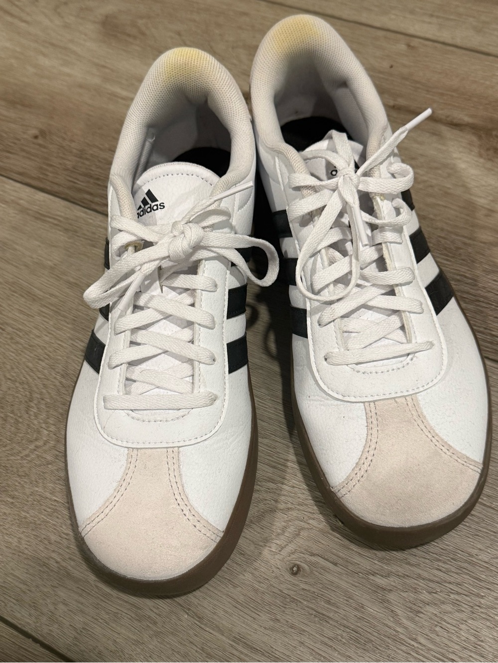 Adidas White Sneakers with Black Stripes - Picture 2 of 6